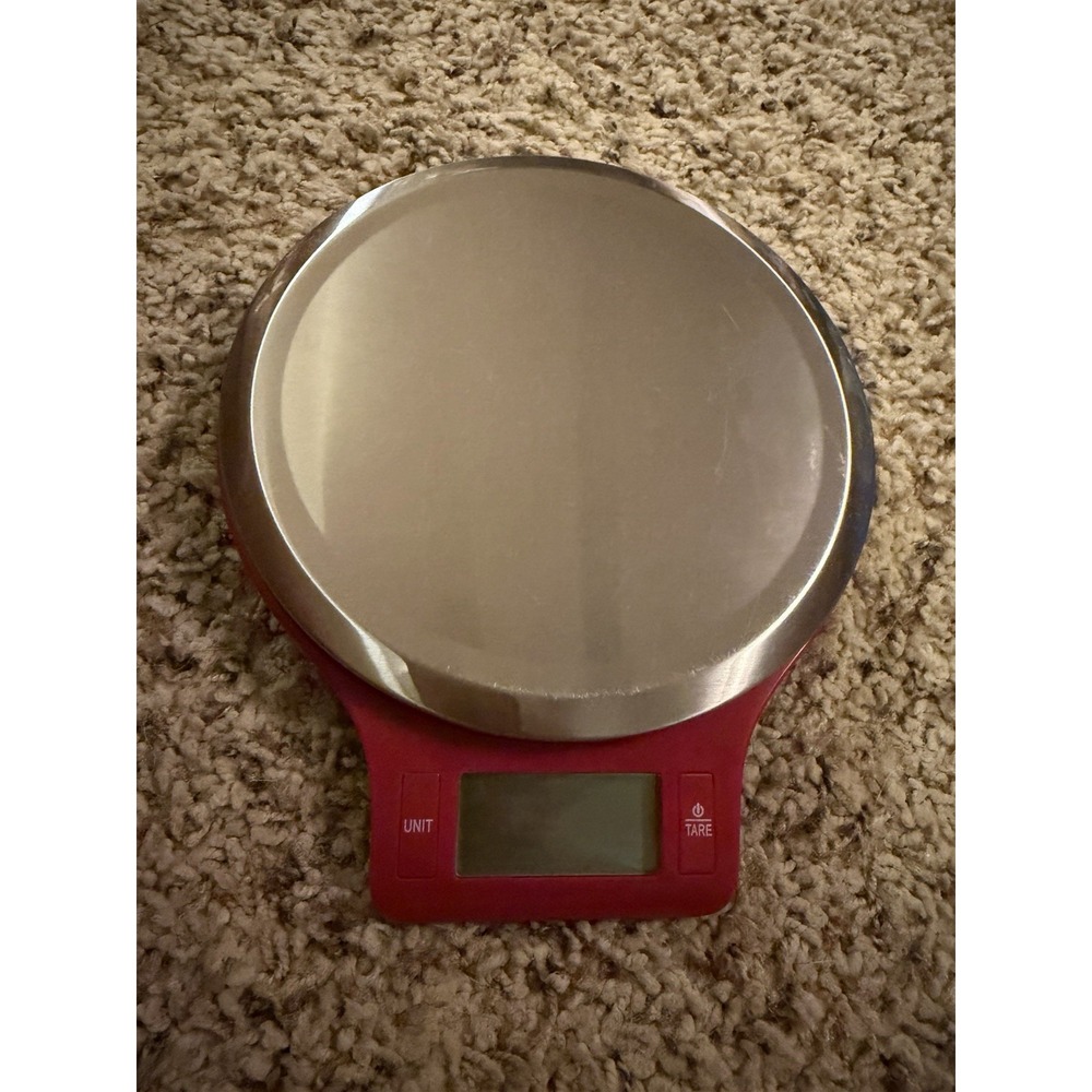 Red Electronic Kitchen Scale Model# EK3211WM 5000 G / 11 Lb 2X 1.5V AAA